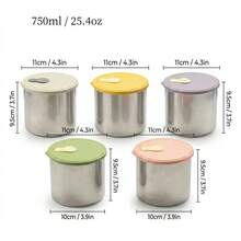 304 Stainless Steel Food Container, Stackable Refrigerator Sealed Fresh-Keeping Box, Fruit And Vegetable Meat Storage Box With Lid, Large Capacity Food Preservation Box, Suitable For Kitchen Food Storage And Organization - Multicolor - View 33
