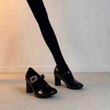 Women Pumps - Black Without Buckle - View 1