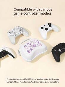 Y2K Game Pixel Style Cat Pattern Design Game Console Controller Storage Bag, Compatible With PS5 Game Controller/Game Console Controller Storage Bag, Comes With 2 Game Controller Joystick Caps, Dustproof And Scratch-Resistant, Protect Your Beloved Console, The Best Gift Compatible With Switch Game Players - View 4