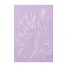 1 pieza Carpeta con relieve 3D, suministros para scrapbooking DIY, carpeta de plástico con relieve de patrón de lirio, adecuada para hacer tarjetas, scrapbooking y otras creaciones de manualidades de papel - Multicolor - Ver 7