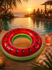 Boia de Braço Inflável Grossa em Formato de Melancia para Adultos Plus Size, Equipamento de Natação Portátil em Material PVC, Boia Inflável para Festa na Piscina e Esportes Aquáticos de Verão na Praia - melancia - Visão 9