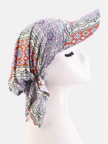 1pc Women's Wide Brim Headscarf Hat, Outdoor Sun Protection Hijab Turban, Suitable For Daily Use - Multicolor - View 10