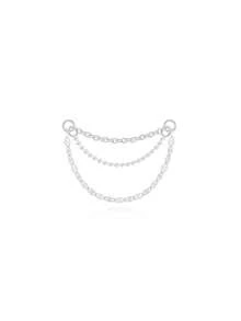 1 pièce Ensemble de boucles d'oreilles à chaîne triple couche en argent sterling 925, boucles d'oreilles à chaîne pendante pour piercing du cartilage, convient pour le port quotidien et les fêtes, hypoallergénique - Multicolore - Voir 14