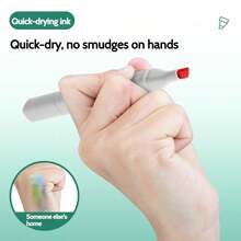 36/48/60/80/120 Colors Dual Tip Markers, White Barrel Soft Tip And Chisel Tip, Large Capacity Waterproof Quick Drying Ink, No Leakage High Coverage Pen, Suitable For Rock Canvas Wood Fabric Glass, Premium Back To School Art Supplies - Sets - View 11