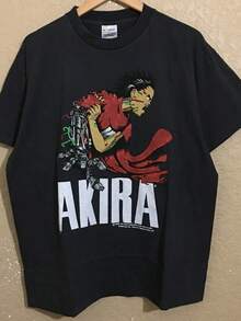 Tetsuo Anime Japan Promo Black T-Shirt XL Single Stitch Modern Casual Short Sleeve Cotton Tee, Styli | Women's T-Shirt, 100% Cotton, High Quality, Rou - Black - View 1