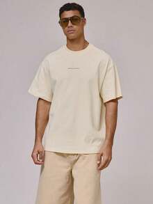 Women's Casual Printed T-Shirt, Short Sleeve And Round Neck, Local Urban Fashion Spring/Summer. Women's Blouses, Women's T-Shirts. 180g (S-XXXL) - 杏色 8 - 查看 2