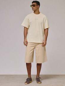 Women's Casual Printed T-Shirt, Short Sleeve And Round Neck, Local Urban Fashion Spring/Summer. Women's Blouses, Women's T-Shirts. 180g (S-XXXL) - 杏色 8 - 查看 3