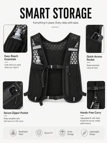 1 pièce Sac à dos/gilet de sport outdoor, convient pour la course, la randonnée, le cyclisme. Sac à dos de sport léger avec porte-bouteille d'eau - Multicolore - Voir 4