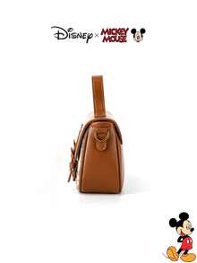 Disney 迪士尼復古格紋學院風通勤學生女款小號編織手提包,小尺寸,棕色 - 彩色 - 查看 6