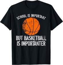 School Is Important But Basketball Is Importanter  Unisex T-Shirt - Black - View 1