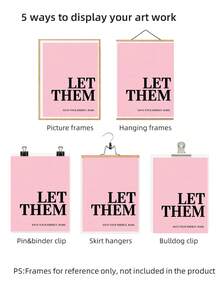 1pc Frameless Black Pink Pop Art 'Let Them Save Your Energy' Motivational Quote Poster, Minimalist Aesthetic Wall Art For Girls Room, Empowering Dorm Decor, Pink Bedroom Apartment Living Room Decoration, Laufey Music Print, Room Decor Bedroom, Decoration Bedroom, Prints For Wall, Posters, Vintage Decor - Word - View 6