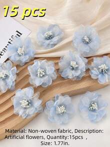 5/15pcs Artificial Orchid Flower Decor Sock Doll DIY Accessories Fabric Stickers, 7 Colors DIY Stickers, Suitable For Sewing, Handicrafts, Arts, Patchwork, Clothing, Hats And Bags Decoration - Multicolor - View 24