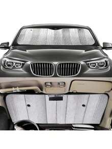 Car Windshield Sun Shade, Foldable Reflective Sun Visor For Car, Reflector Windshield Sunshade, Sun Blocker Car Window Shades From Harmful UV Rays, Universal Fit Large - A - View 6