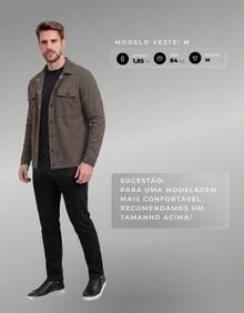 Stylish Men's Jacket With Waterfall Collar, Long Sleeves, Casual Sweatshirt Style With Button Details And Pockets. - 鏽棕色 - 查看 7