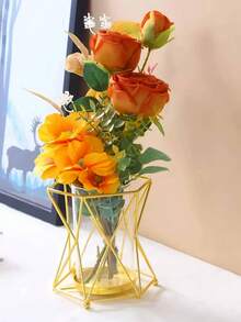 1pc Luxury Iron Flower Vase Decor, Suitable For Home Living Room, Wedding Decoration, Restaurant Candlelight Dinner Props, Home Decor, Vase, Center Piece, Dining Table Decoration, Wedding, Birthday, Room Decoration, Bedroom Decor, Wedding Decoration, Home Decoration, Decorative Items, Room Decor Accessories, Bedroom Decoration, Decorations. - Multicolor 2 - View 13