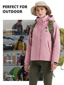CAMEL CROWN Outdoor Hiking Jacket, Water-Resistant, Multi-Functional, Casual Work Coat, Autumn/Winter - Sunshine Powder - View 5