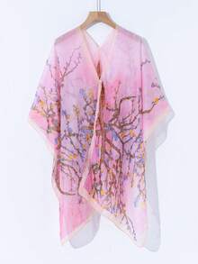 1pc New Spring/Summer/Autumn Branch Design Versatile Large Shawl - Multicolor - View 17