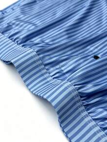 1pc Men's Underwear, Soft Comfortable Striped Pattern Design Loose Boxer Shorts With Button Fly, Suitable For Daily Wear And Vacation - Multicolor - View 6