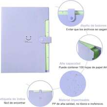 WADY Organizador de Archivos de Acordeón, Carpeta de Archivos Expandible, Folder Organizador with Bolsillos - Amarillo - Ver 4