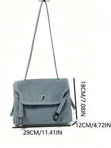Fashionable Minimalist Versatile Shoulder Bag, Large Capacity Commuter Crossbody Bag For Women - Blue - View 5