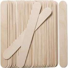 100pcs Handmade Wooden Sticks/Popsicle Sticks, 6 Inch X 3/4 Inch, Natural Wood Popsicle Sticks/Candy Sticks/Popsicle Sticks, Suitable For DIY Crafts, Suitable For Various Ice Creams, Multi-Functional, Easy To Use And Effective Popsicle Sticks - Multicolor - View 2