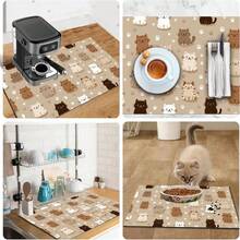1pc Cat Paw Print Absorbent Drying Mat, Cute Multi-Color Design, Highly Absorbent & Quick Dry, Suitable For Drying Tableware, Coffee Machines, Decorative Placement Mat For Dining Table, Coffee Bar, Household Gift - XYLSD-439 - View 11