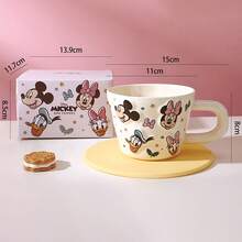 Official Disney Licensed 350ml 3D Embossed Ceramic Mug, Cute Mickey & Minnie Cartoon Coffee Tea Cup, Large Handle Ceramic Water Cup, Holiday Gift Box Set Drinkware, Suitable For Women And Family Daily Home Use - Multicolor - View 12