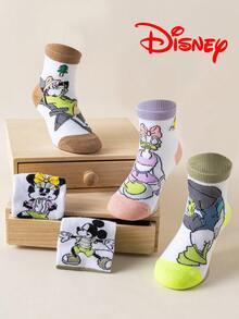 Disney 1/5/10雙迪士尼卡通兒童短襪禮品 夏季白色襪子 卡通角色配色拼接船襪 米妮 黛絲 唐鴨 米奇 兒童襪 舒適透氣 時尚兒童襪 透氣舒適百搭 禮品靈感 透氣吸濕 隨興 多功能 時尚卡通圖案船襪 適合學生 歐美尺寸成人 禮品與日常使用 米奇與他的朋友們 - 彩色 - 查看 11