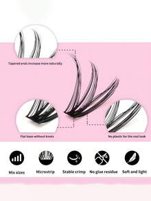 D Curled Segmented False Eyelashes With 320 Clusters, Large Capacity 30-100P, Beginner Friendly Simulated Thick Grafting Eyelashes - View 7