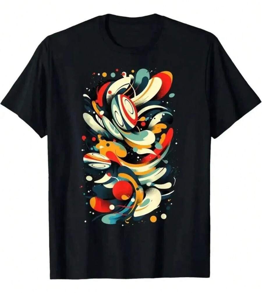 Camiseta Abstract Splash Graphic 100% Algodón - Negro - Ver 1
