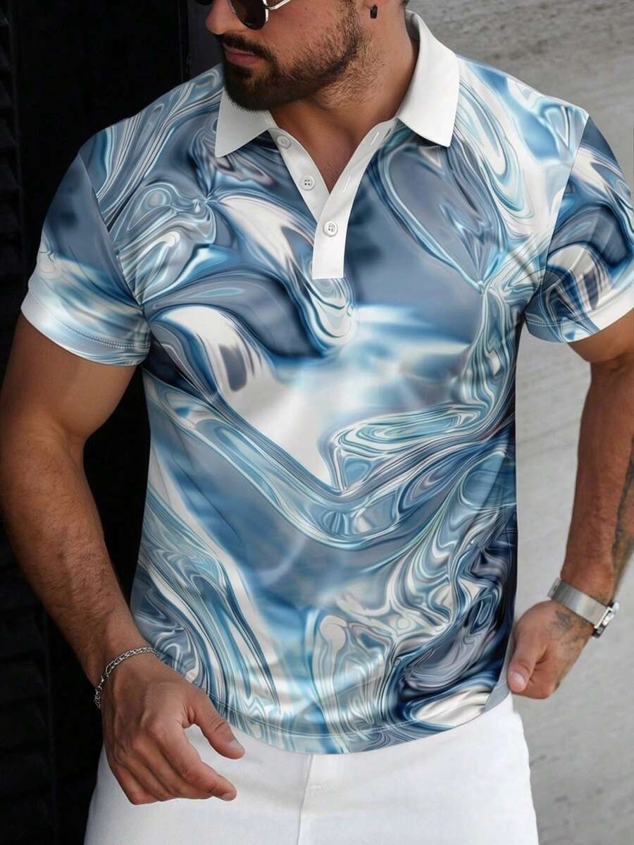 男士商務休閒短袖 Polo 衫 - 彩色 - 查看 1