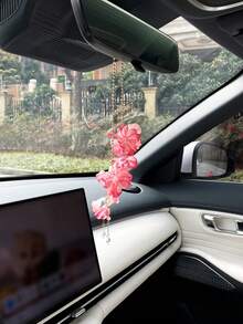 Floral Tassel Car Pendant, Creative Car Rearview Mirror Decor Accessory - Flower Pendant - View 8