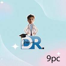 9/18/36入客製化畢業「DR.」貼紙、客製照片醫生畢業貼紙，醫學院畢業派對小禮品，適用於禮品袋、瓶子，醫學生畢業派對用品與學校用品 - 彩色 - 查看 12