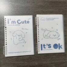 1pc Cute Happy Dog Loose-Leaf Notebook - Random Style - Detachable Diary Notebook, Ins Style High-Quality Notebook, Minimalist Design For High School Students - A - View 8