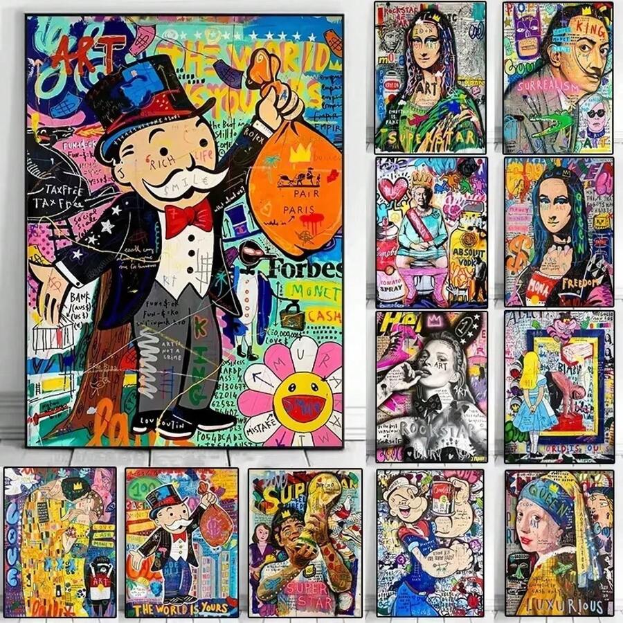 Modern Graffiti Aesthetic Wall Art Pop Portrait HD Canvas Poster Prints Home Bedroom Living Room Decor Gift - 20 - 查看 1