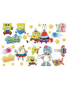 SpongeBob SquarePants 1 قطعة ملصق حائط بشكل مربع مناسب للنوافذ والجدران والحمامات والغرف النوم وهدايا عيد الميلاد وديكورات حفلات العطلات - ملصقات جدارية - مشاهدة 5