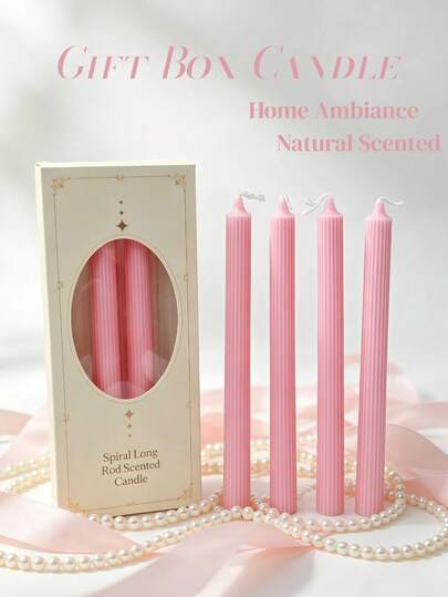 2pcs/4pcs Velas largas cónicas con rayas rosas francesas, tamaño 0.78*9.84 pulgadas, velas largas cónicas con punta, decoraciones de velas, crean ambiente, adecuadas para decoración del hogar, decoración de restaurantes, decoración de hoteles, gran regalo para dar, decoración de vacaciones