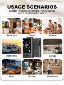 Carbon Monoxide Detector, Digital Display, Lightweight Alarm, Durable Construction, Reliable Sensor, Safety Device, Homeowner, Traveler, Portable Carbon Monoxide Detector, Home Carbon Monoxide Detector - Black - View 12