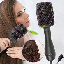 3-In-1 Hair Dryer Brush & Hot Air Styling Brush, Hair Straightener Brush For Drying, Straightening & Smoothing, 3 Heat/Speed Settings, Paddle Design For All Hair Types. - US A Type Plug(110-127V) - View 6