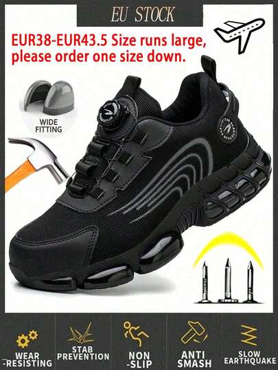 (EUR38-EUR43.5 Size Runs Large, Please Order One Size Down.) A Pairs Of Steel Toe Shoes For Men Women Lightweight Work Shoes Safety Shoes Steel Toe Sneakers Indestructible Steel Tennis Toe Shoes Construction Industrial Work Safety Sneakers