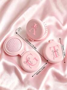 粉色字母摺疊梳，Y2K千禧風，甜酷設計，附鏡子便攜摺疊梳，女孩復古星月摺疊梳，附鏡子便攜迷你梳，旅行梳，2合1化妝與造型，適合攜帶與送禮，旅行必備，度假必備，海灘必備 - 彩色 - 查看 10