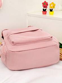 1pc Fashion Classic Solid Color Back To School Backpack, With Laptop Compartment, Ear Decoration, Lightweight Large Capacity Casual Travel Backpack, Suitable For Teens/Students/Graduates Daily Use, Outings, Travel, School, Etc. - Xx-974 - View 11