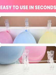 3.5-Inch Large Transparent Balloon Arch Clips, Plastic Spring Clamps For Background Decor, Birthday Party, Beach Towel Crafts, Swimming Pool Photography Studio - A - View 4