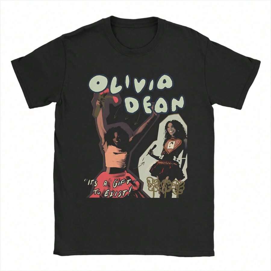 2026 Harajuku Singer Olivia Dean Outfit T-Shirts For Men And Women In Washed Style T-Shirt Clothing Loose And Comfortable - Zurück - Übersicht 1