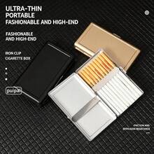 Metallic Matte Fiber Optic Thin Box, Universal Type, Suitable For All Cigarettes, Portable, Moisture-Proof, Durable, And Creative Design - Black - View 5