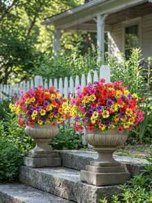 20pcs Artificial Flowers, Faux Plants Suitable For Indoor And Outdoor Gardens, Porches, Windowsills, Home, Weddings, Country Style, UV Resistant Plastic Flowers, Realistic Greenery Decor, Hanging Baskets, Kitchen Home Vase Decoration - Multicolor - View 4