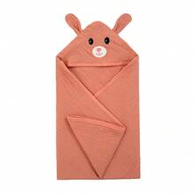 1pc Infant Animal Face Baby Hooded Towel, Unique Animal Design, Super Soft Newborn Bath Towel, Essential Baby Towel, Large Size, Suitable For All Seasons, Cartoon Bathrobe, Soft And Comfortable Plush - 31.49x31.49in - View 12