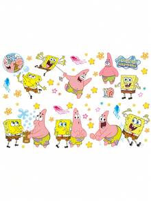 SpongeBob SquarePants 1 قطعة ملصق حائط بشكل مربع مناسب للنوافذ والجدران والحمامات والغرف النوم وهدايا عيد الميلاد وديكورات حفلات العطلات - ملصقات جدارية - مشاهدة 7