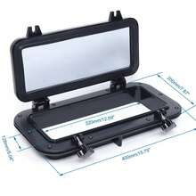 Rectangular Boat Window Black ABS With Tempered Glass, 40x20cm, 180° Opening, Double Rubber Seal Porthole Replacement Window For RVs, Boats And Yachts - Black - View 8