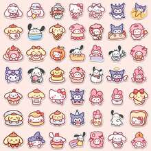 Sanrio Kuromi & Friends Cute Character Sticker Set, Colorful Decorative Stickers For Scrapbook, Journal, Laptop, Phone Case, Notebook & DIY Decor - Pink - View 6